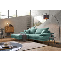 ECKSOFA PRATO Mintgrün Mikrofaser  - Schwarz/Mintgrün, MODERN, Textil/Metall (176/292cm) - MID.YOU