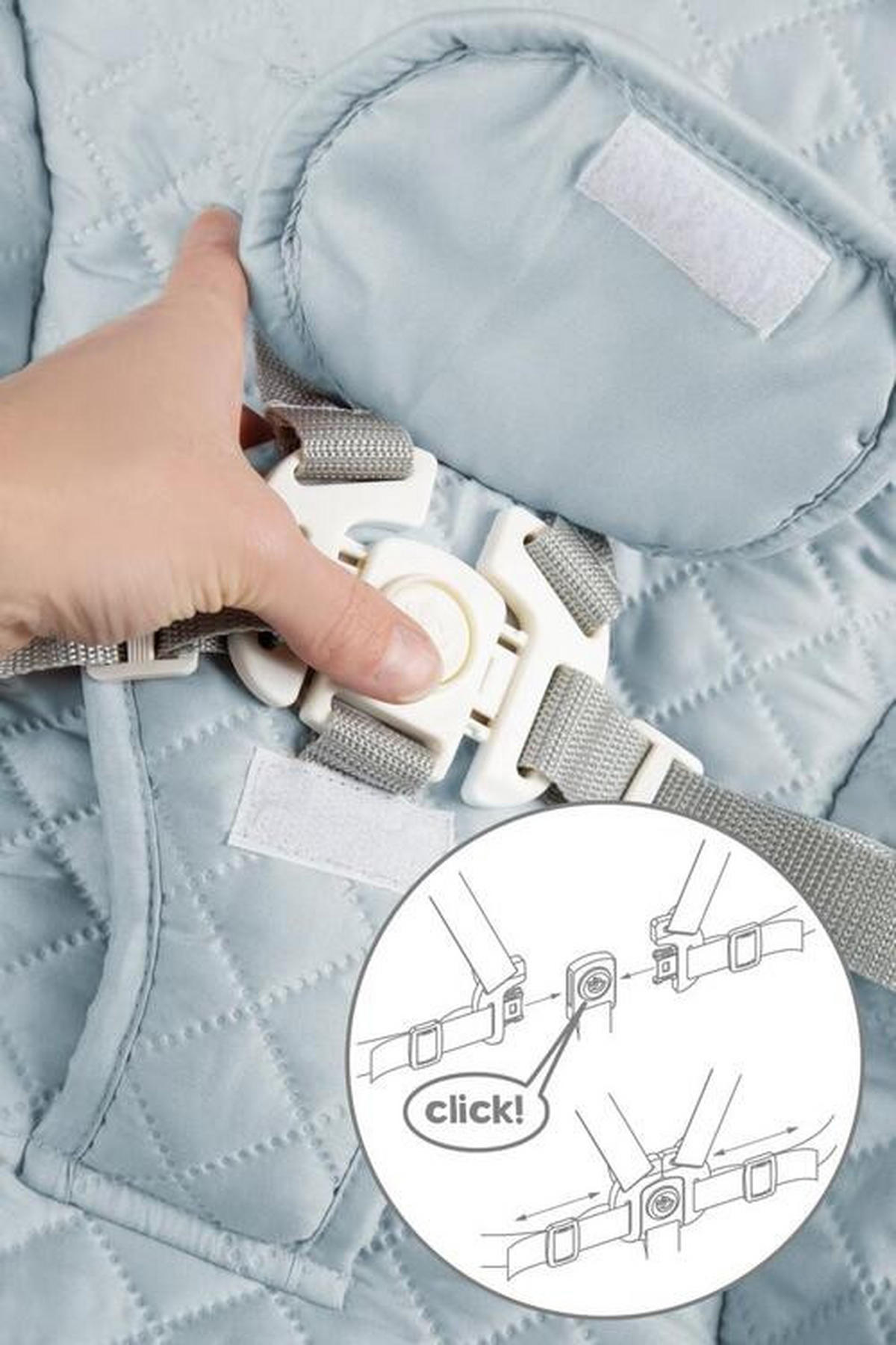 HOCHSTUHL roba Style Born Up Weiß, Hellblau  - Weiß/Hellblau, Basics, Holzwerkstoff/Textil (52/94/66,5cm) - Roba