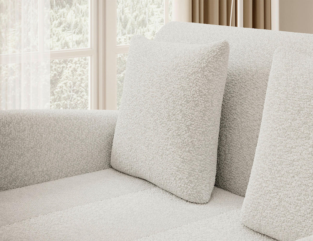 SCHLAFSOFA Teddystoff Weiss  - Weiss/Schwarz, Design, Kunststoff/Textil (130/85/103cm) - MID.YOU