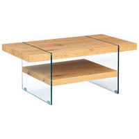 COUCHTISCH 110/60/46 cm rechteckig Wildeiche  - Wildeiche, Design, Glas/Holzwerkstoff (110/60/46cm) - Livetastic