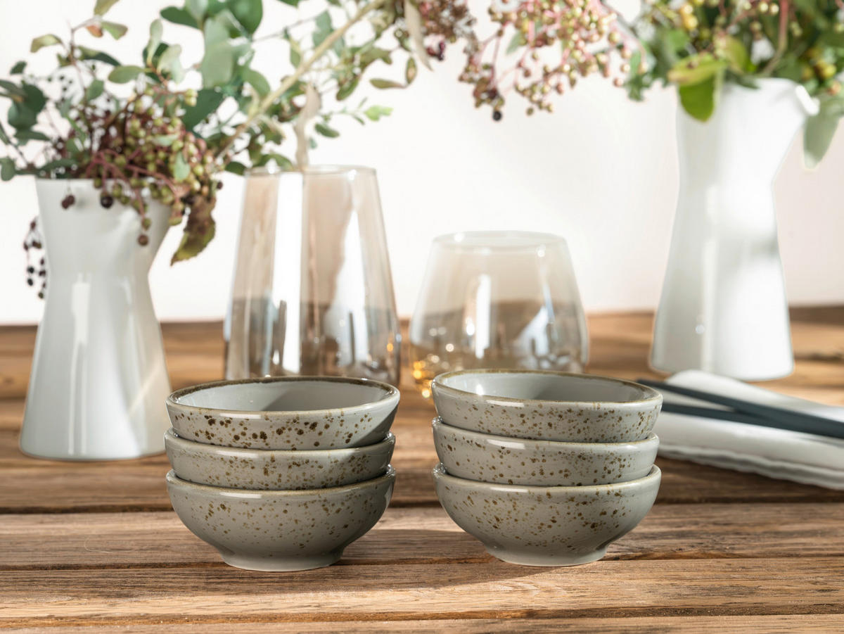 DIPSCHALENSET 8 cm  - Grau, Trend, Keramik (8cm) - Creatable