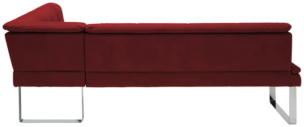 ECKBANK 213/174 cm  in Chromfarben, Bordeaux  - Chromfarben/Bordeaux, Design, Textil/Metall (213/174cm) - Novel