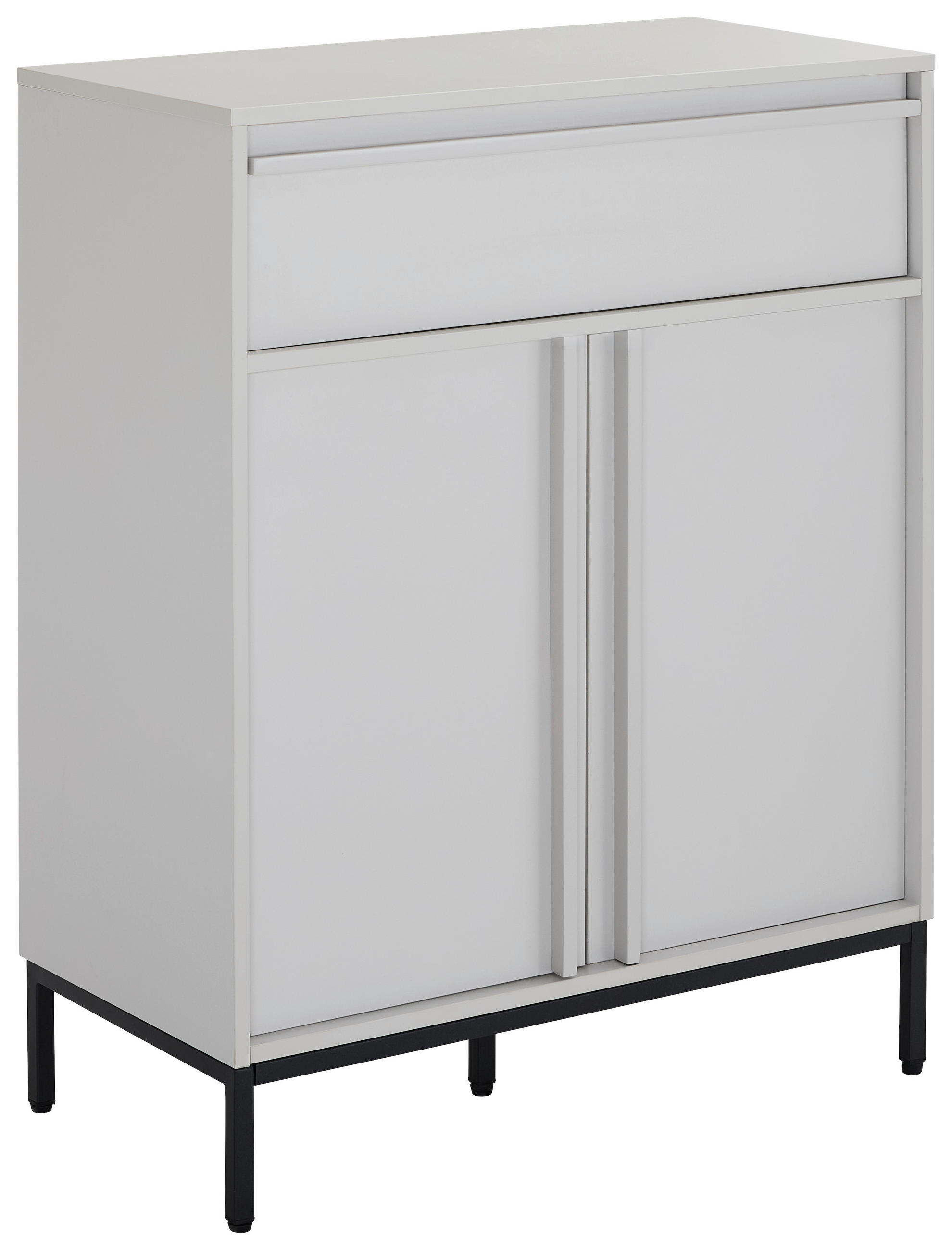 KOMMODE WABI, 80/101/40 cm, 1 Schublade(n)  - Hellgrau/Schwarz, Design, Holz/Holzwerkstoff (80/101/40cm) - Milino