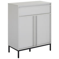 KOMODA, čierna, svetlosivá, 80/101/40 cm - čierna/sivá, Design, kov/drevo (80/101/40cm) - Xora