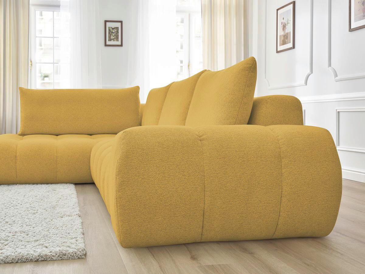 ECKSOFA Ottomane links  EVEREST Gelb Flachgewebe  - Gelb/Schwarz, MODERN, Kunststoff/Textil (210/352cm)