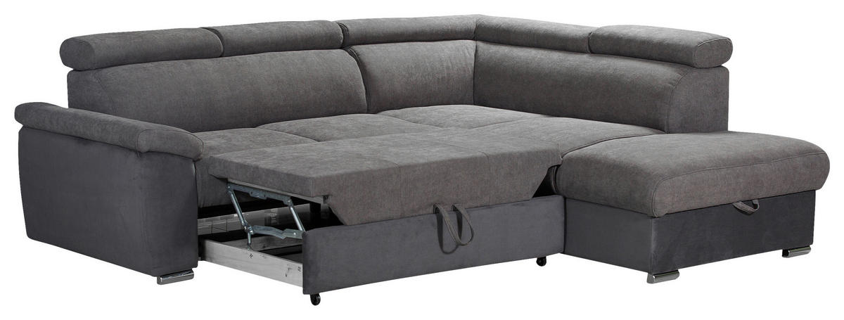 SJEDEĆA GARNITURA drvo, tekstil  siva   - siva, Moderno, drvo/tekstil (242/205cm) - Hom`in