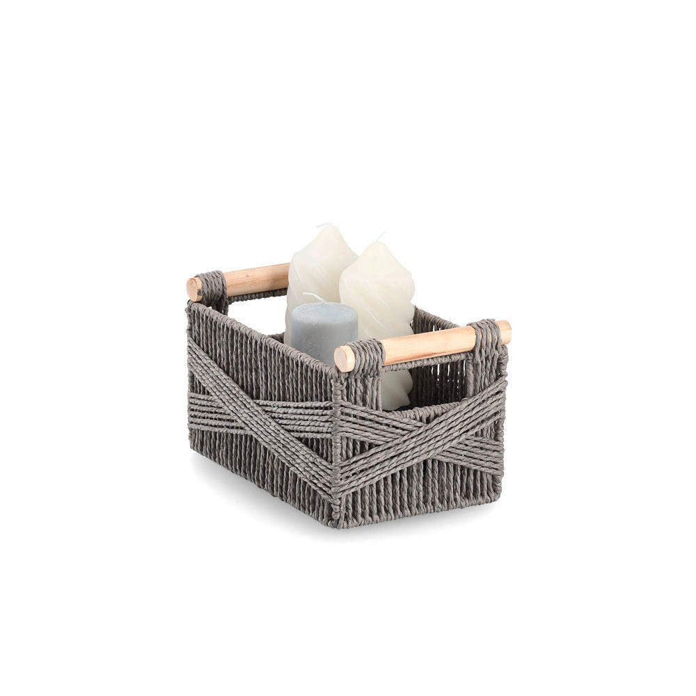 AUFBEWAHRUNGSKÖRBCHEN  - Grau, Basics, Holz/Papier (29/17/16cm) - Zeller Present