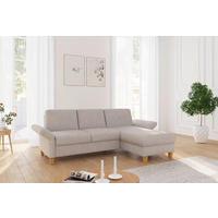 ECKSOFA ROCHELLE E Greige Flachgewebe  - Greige/Eichefarben, KONVENTIONELL, Holz/Textil (251/164cm) - Sit & More