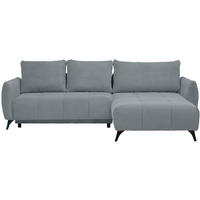 ECKSOFA Struktur, Plüsch Grau  - Schwarz/Grau, Design, Textil/Metall (287/197cm) - Stylife