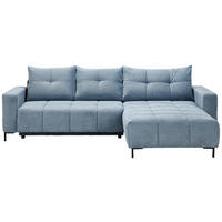 ECKSOFA Webstoff Blaugrau  - Blaugrau/Schwarz, Konventionell, Textil/Metall (292/192cm) - Carryhome