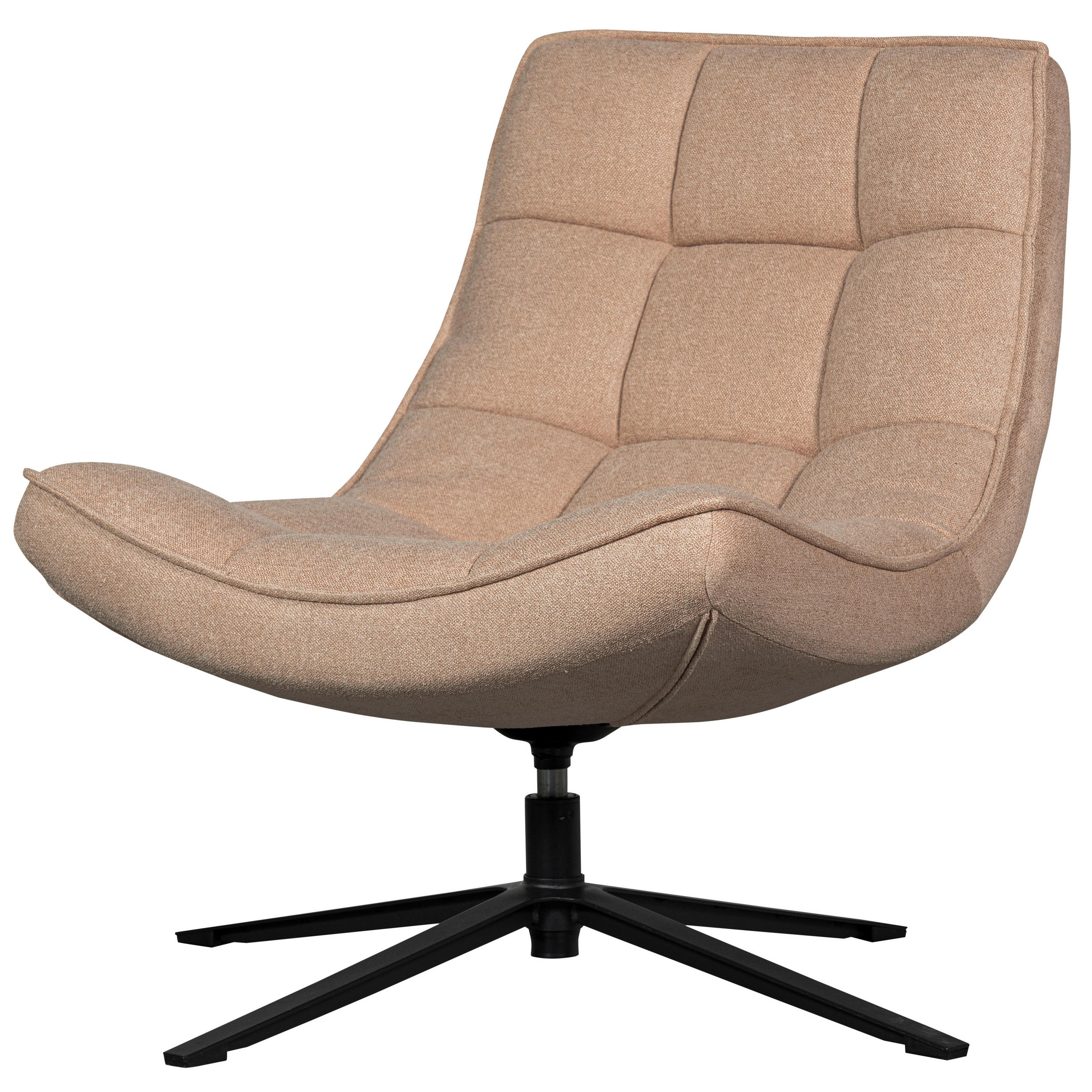 SESSEL in Webstoff Naturfarben  - Schwarz/Naturfarben, Design, Textil/Metall (74/84/86cm) - Livetastic
