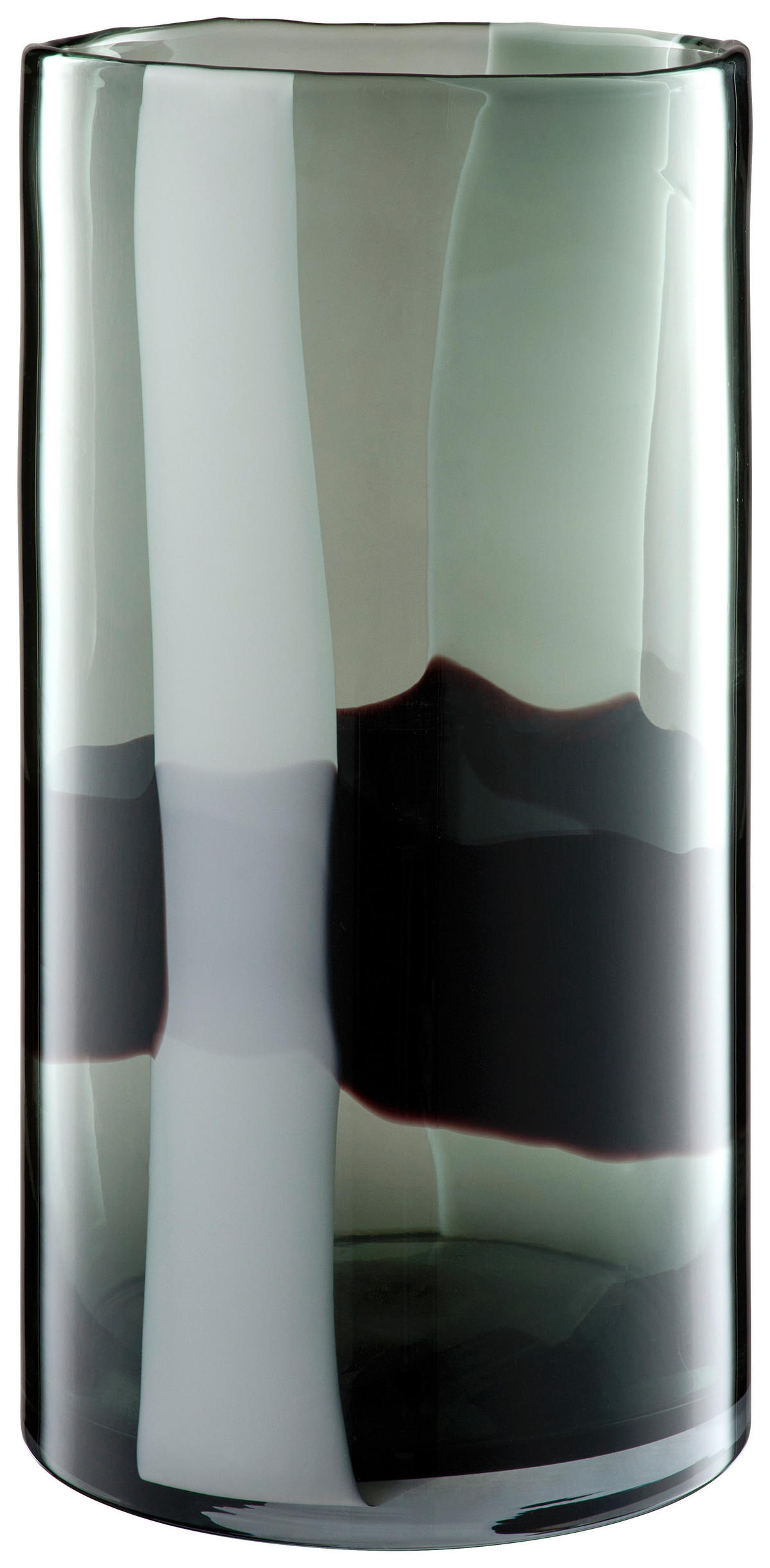 VASE BANDA NERA 39,50 cm  - Schwarz/Weiß, Basics, Glas (20,00/39,50/20,00cm) - Leonardo