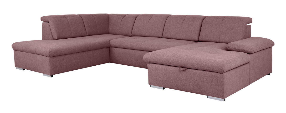 WOHNLANDSCHAFT Beere  - Beere/Grau, Design, Textil/Metall (215/328/173cm) - MID.YOU