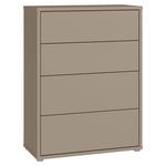 KOMMODE , 75/99/35 cm, 4 Schublade(n)  - Taupe/Silberfarben, Trend, Holzwerkstoff/Kunststoff (75/99/35cm) - Carryhome