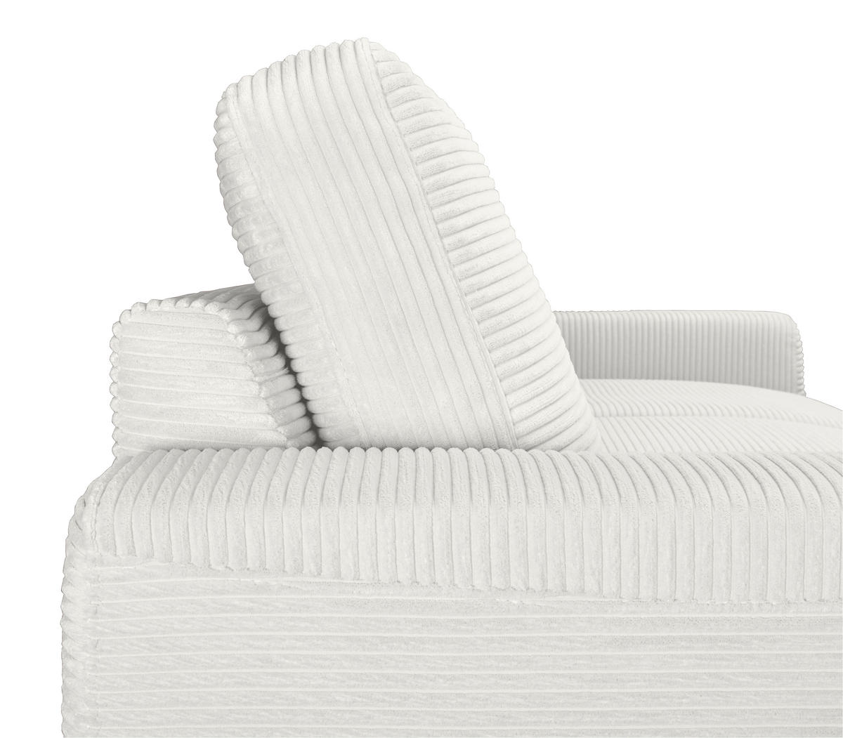 ECKSOFA Creme Cord  - Creme/Schwarz, KONVENTIONELL, Textil/Metall (150/240cm) - Carryhome