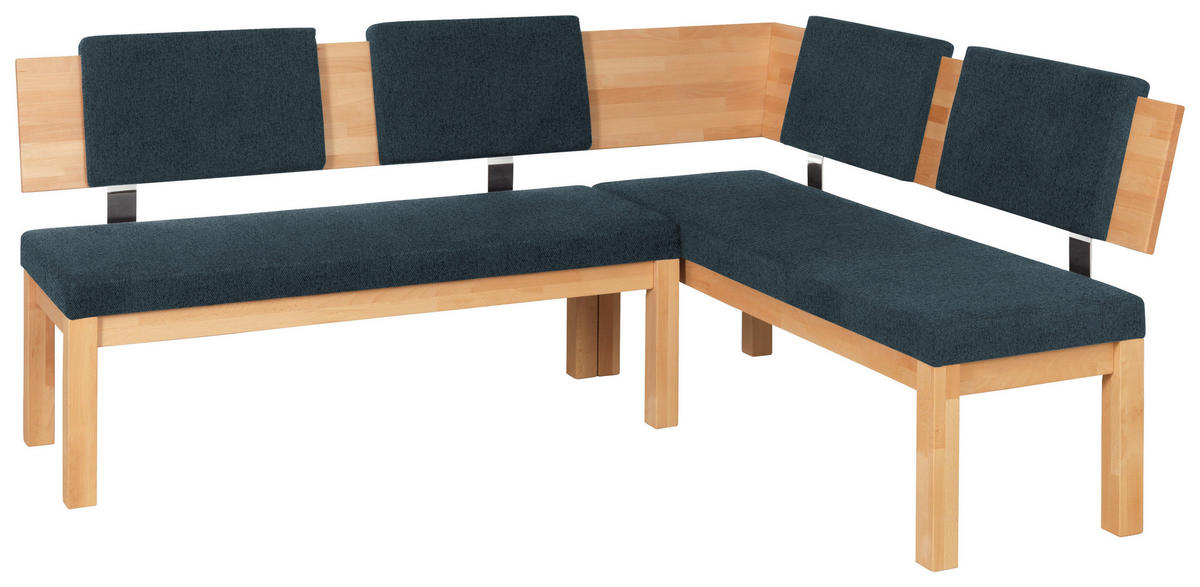 ECKBANK 200/160 cm  in Anthrazit, Buchefarben  - Anthrazit/Buchefarben, Natur, Holz/Textil (200/160cm) - Cantus