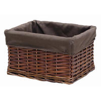 KOŠÍK DO REGÁLU, hnedá - hnedá, Basics, drevo/textil (31/27/18cm) - Ambia Home