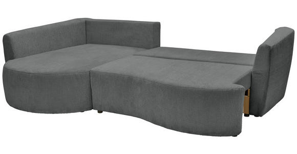 ECKSOFA Dunkelgrau Chenille  - Dunkelgrau/Schwarz, MODERN, Kunststoff/Textil (179/287cm) - Carryhome