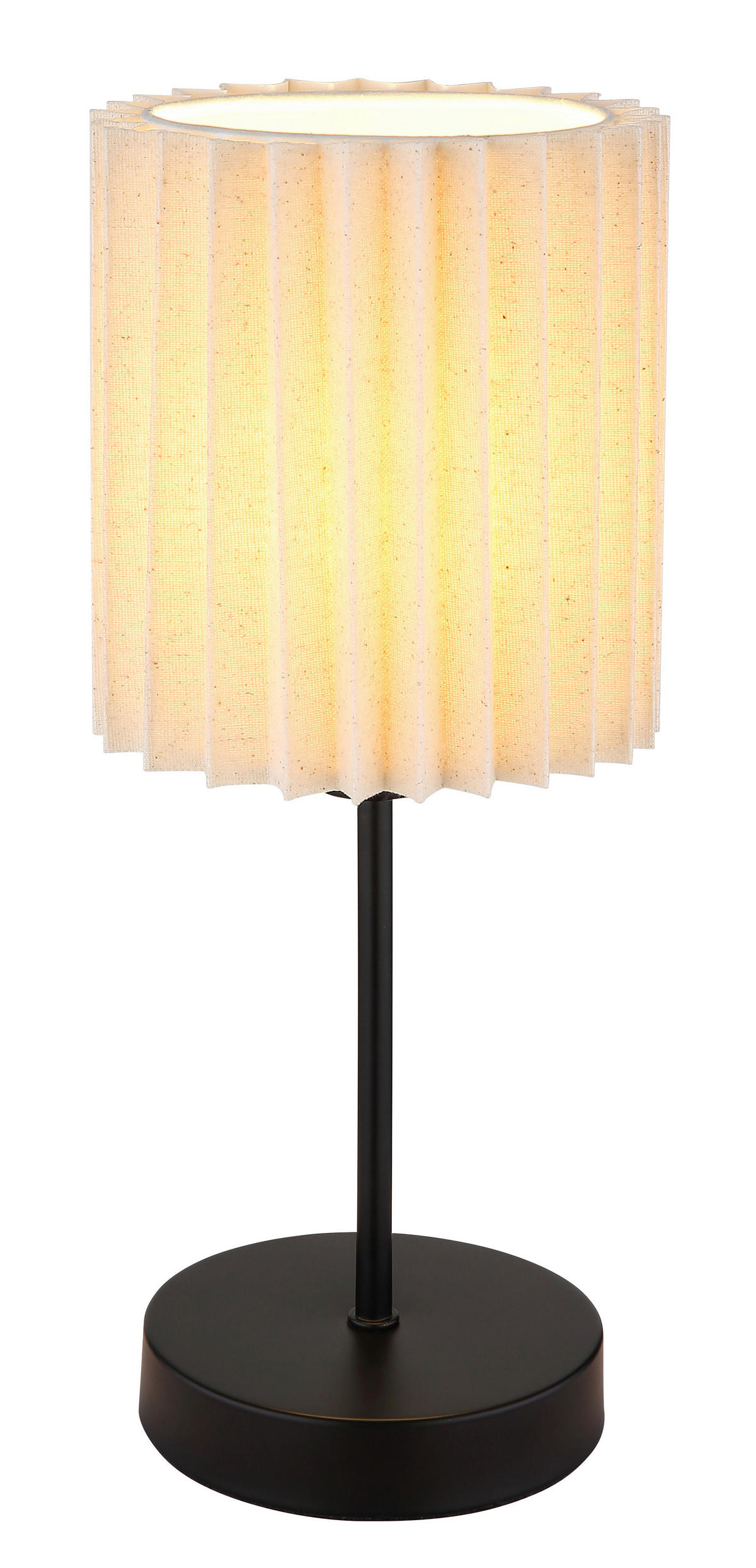 TISCHLEUCHTE PAGE 26.5/50 cm   - Schwarz/Naturfarben, KONVENTIONELL, Textil/Metall (26.5/50cm) - Globo