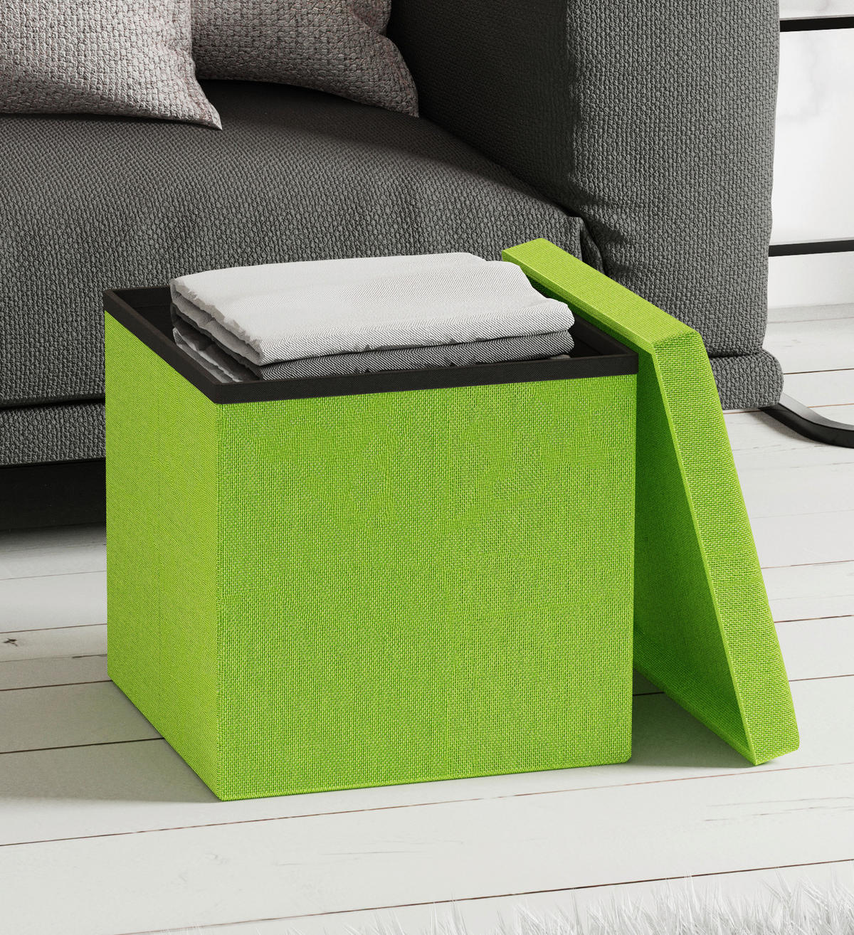 SITZBOX in Kunststoff, Holzwerkstoff Grün  - Grün, Basics, Holzwerkstoff/Kunststoff (38/38/38cm) - MID.YOU