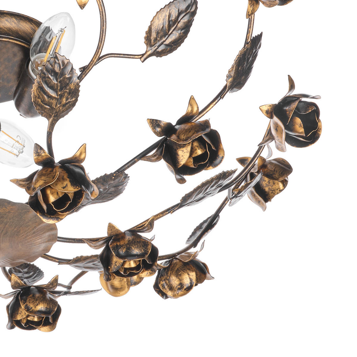 DECKENLEUCHTE    55/55/20 cm  - Cognac, KONVENTIONELL, Glas/Metall (55/55/20cm)