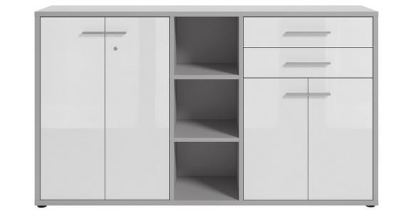 SIDEBOARD Texas  in 191,1/110/40 cm  - Hellgrau/Alufarben, MODERN, Glas/Holzwerkstoff (191,1/110/40cm) - Novel