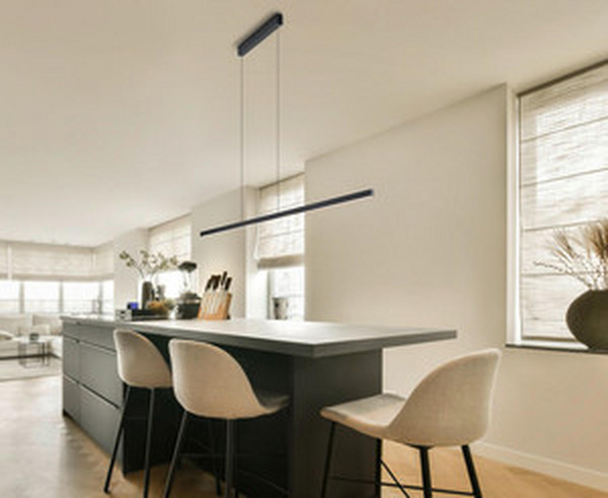 LED-HÄNGELEUCHTE LOOPY-evo 126,5/3 / 1,2/210 cm   - Schwarz, MODERN, Metall (126,5/3 / 1,2/210cm) - Helestra