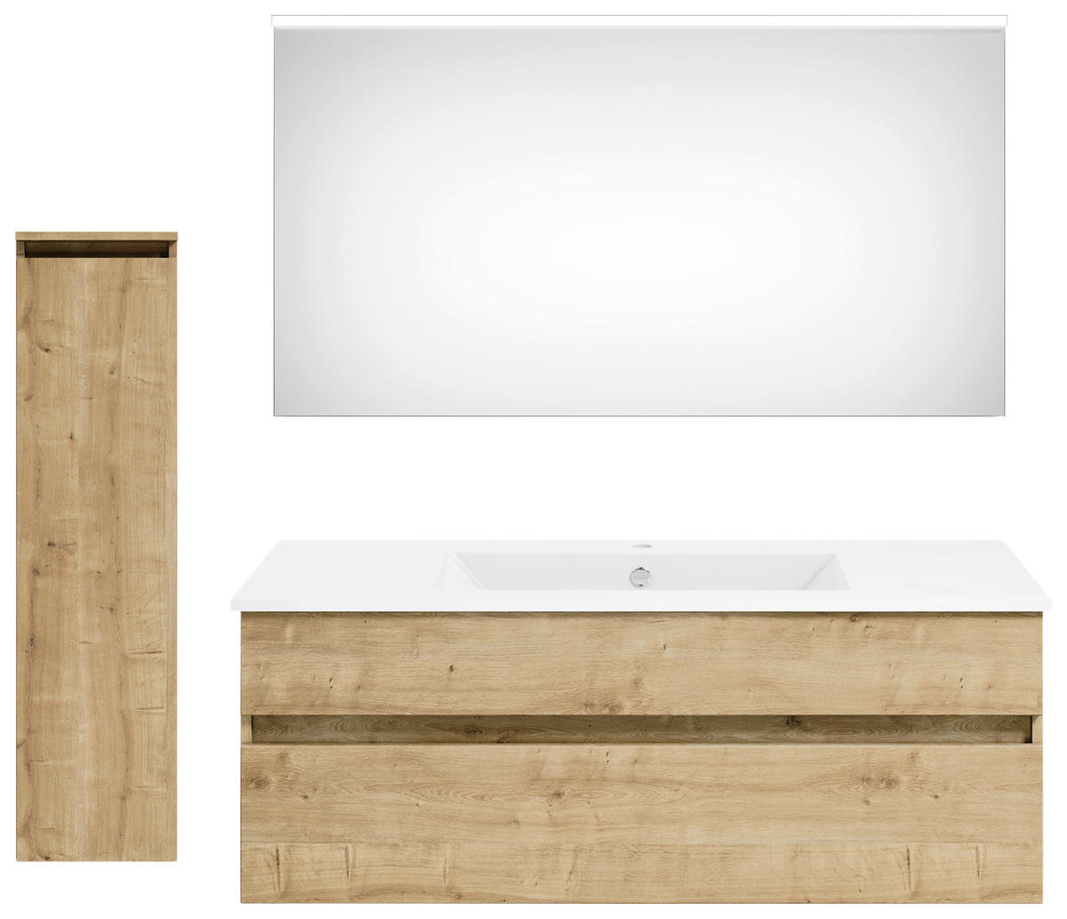BADEZIMMER  in 150 cm  - Eichefarben/Weiß, KONVENTIONELL, Keramik/Holzwerkstoff (150cm) - Puris