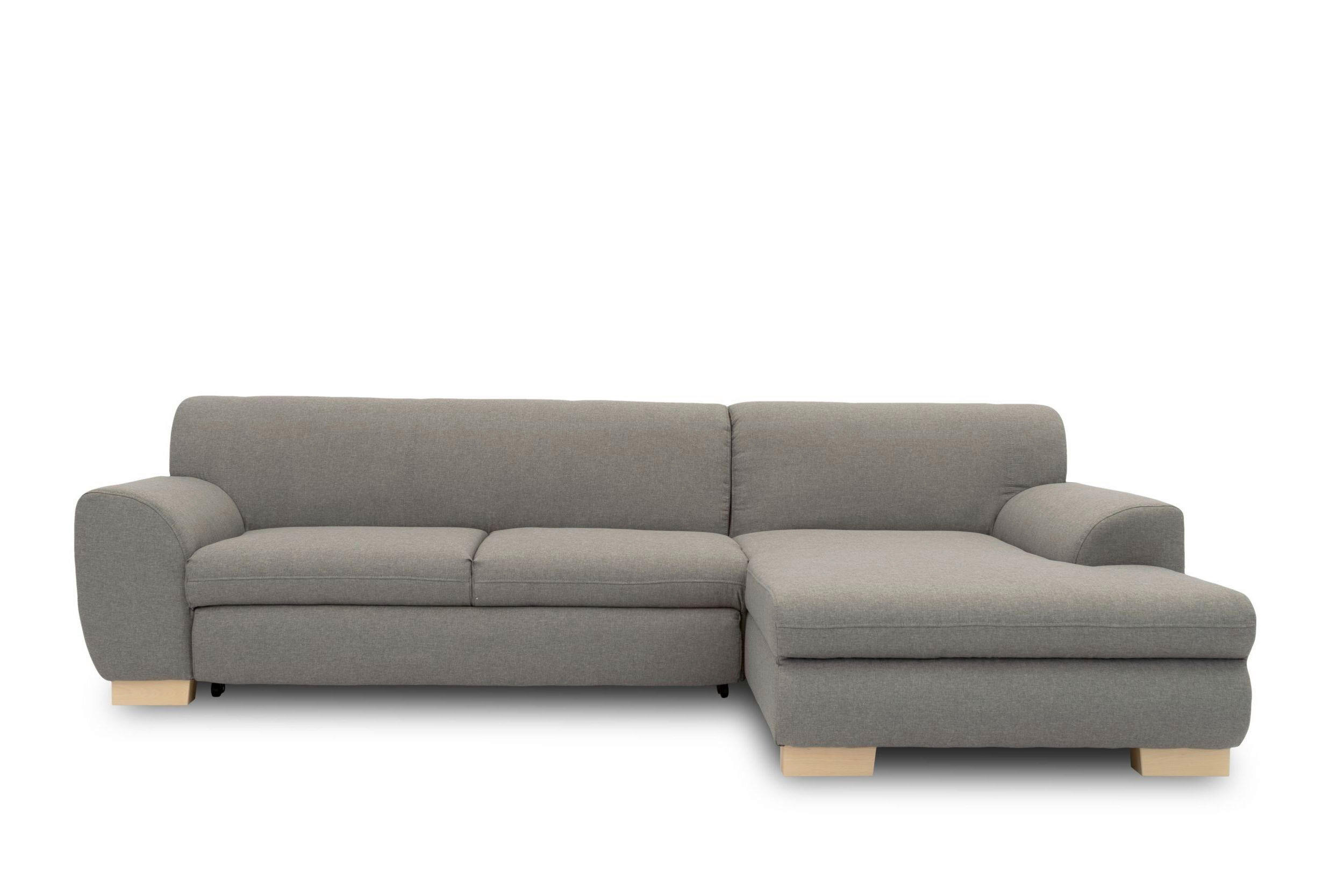 ECKSCHLAFSOFA NIKA Silberfarben Webstoff  - Silberfarben, Basics, Holz/Textil (277/156cm) - MID.YOU
