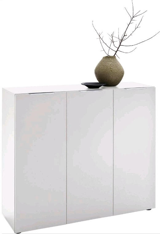 SCHUHSCHRANK Weiß  - Edelstahlfarben/Schwarz, Design, Holzwerkstoff/Kunststoff (120/101/39cm) - Carryhome