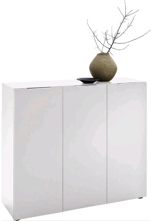 SCHUHSCHRANK Weiß - Edelstahlfarben/Schwarz, Design, Holzwerkstoff/Kunststoff (120/101/39cm) - Carryhome
