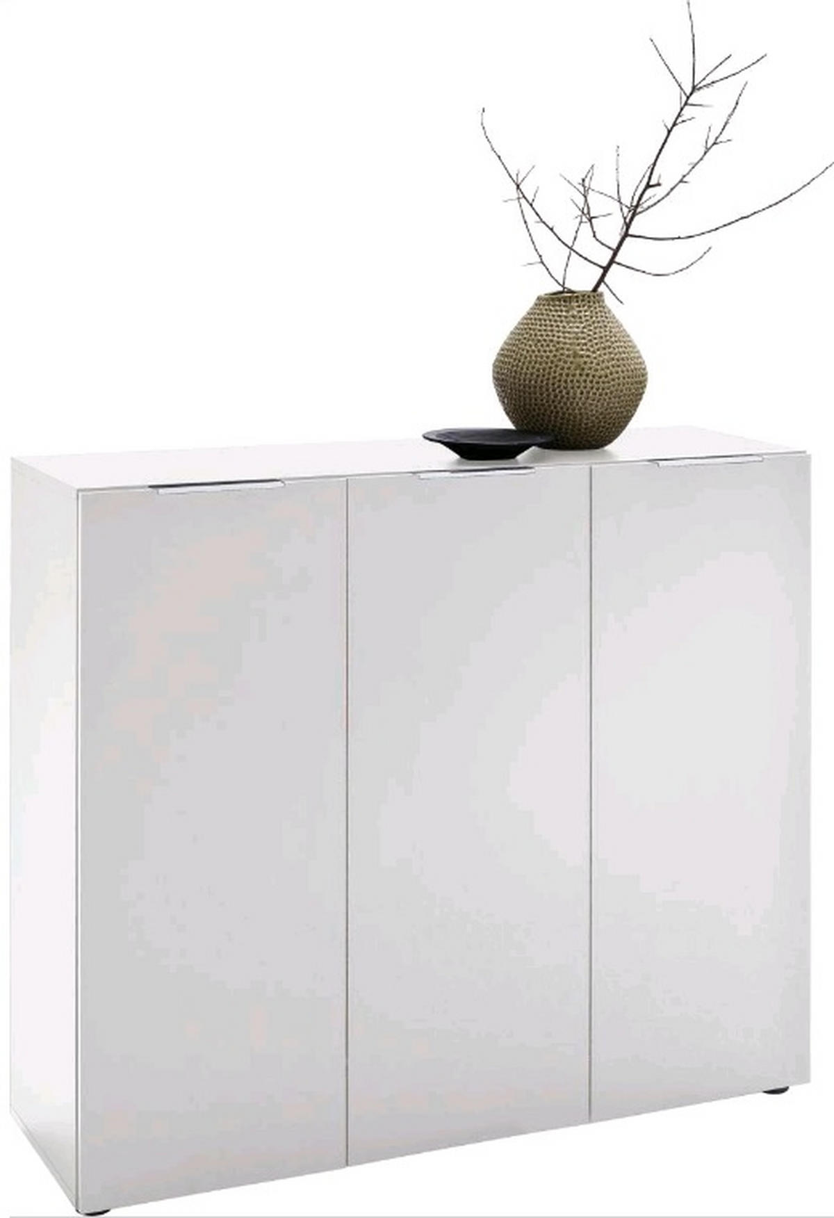 SCHUHSCHRANK  in 120/101/39 cm  - Weiss/Edelstahlfarben, Design, Holzwerkstoff/Kunststoff (120/101/39cm) - Carryhome