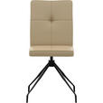 STUHL  Lederauswahl  Echtleder  - Beige, Design, Leder/Metall (45/96/58cm) - Moderano