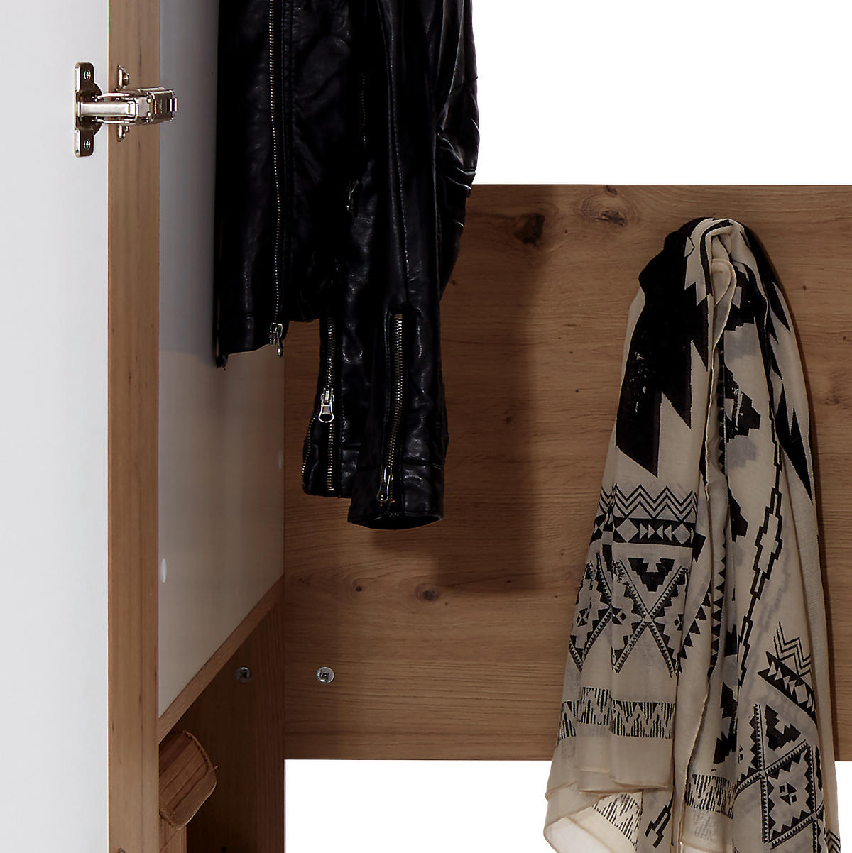 ECKSCHRANK 120/205/150 cm Weiß, Eiche Artisan  - Alufarben/Weiß, MODERN, Holzwerkstoff (120/205/150cm) - Ondega