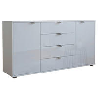 SIDEBOARD  140/70/43 cm 4 Schublade(n)  - Chromfarben/Weiss, Konventionell, Glas/Holzwerkstoff (140/70/43cm) - Dieter Knoll