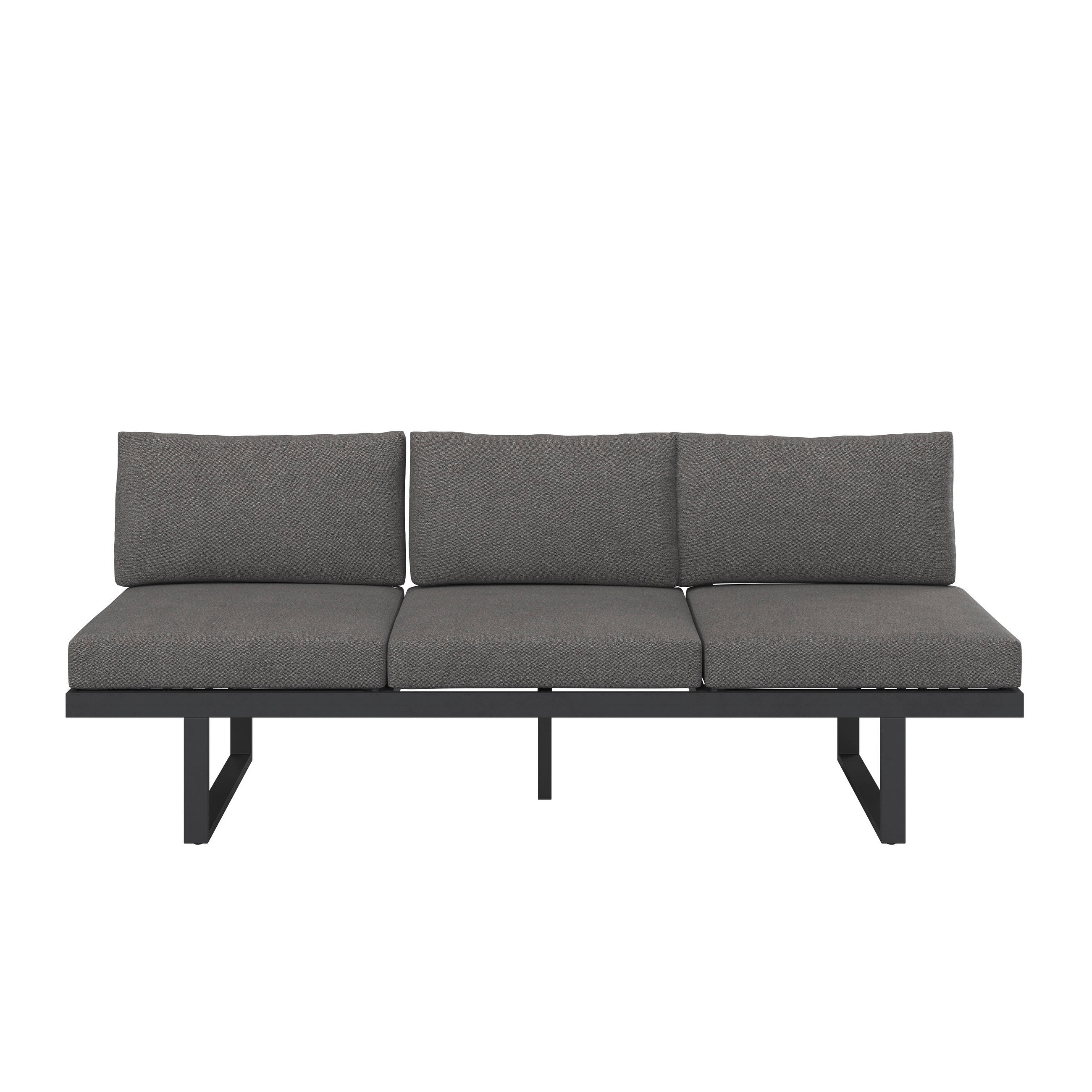 LOUNGESOFA  - Dunkelgrau/Anthrazit, Modern, Textil/Metall (198/72/77cm) - Ambia Garden
