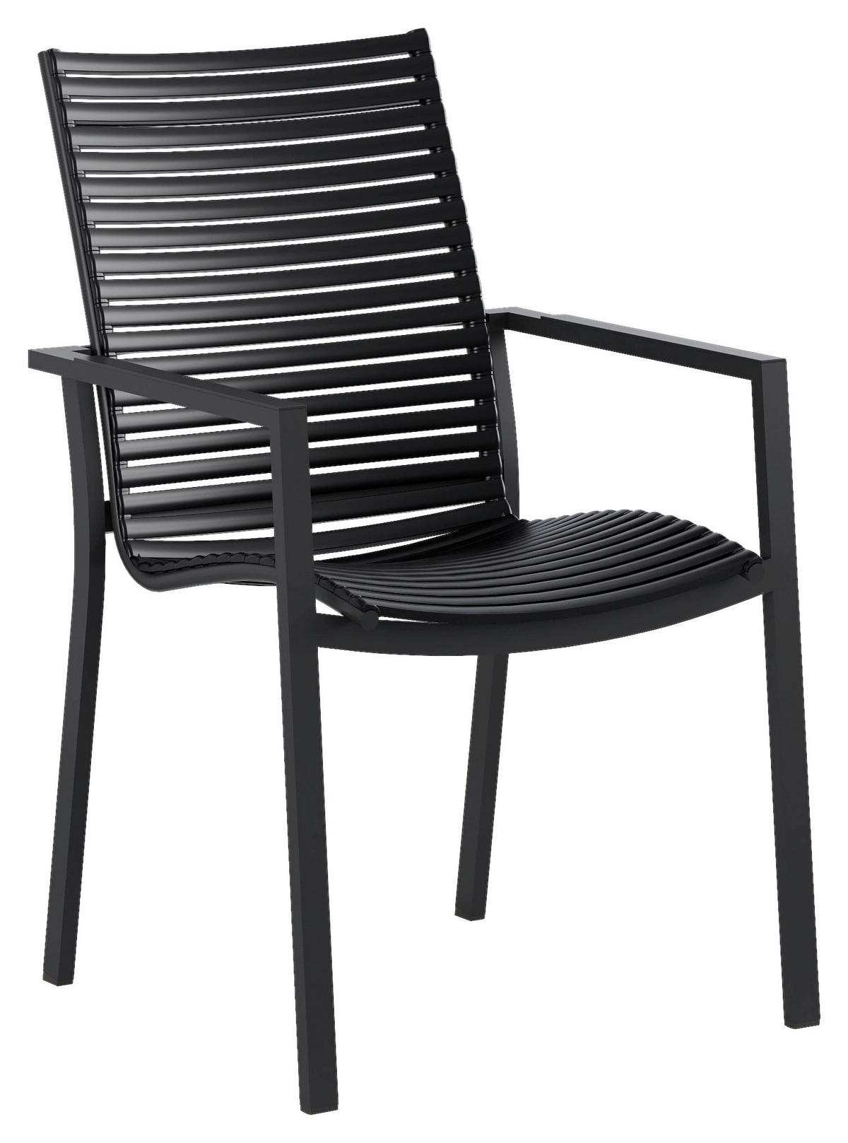 STAPELSESSEL Aluminium Anthrazit, Schwarz  - Anthrazit/Schwarz, KONVENTIONELL, Kunststoff/Metall (57,5/92/60cm) - Ambia Garden