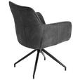 ARMLEHNSTUHL  Sitzfläche 360° drehbar, inklusive Armlehnen, automatische Rückholfunktion Mikrofaser  - Anthrazit/Schwarz, Design, Textil/Metall (65/85/63cm) - Novel