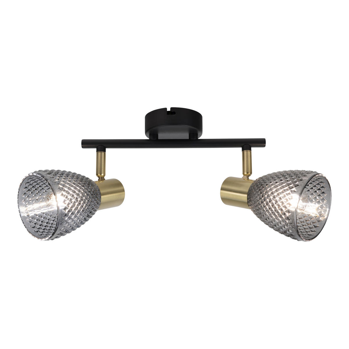 DECKENSTRAHLER 34,5/8,5/19 cm   - Schwarz, LIFESTYLE, Glas/Metall (34,5/8,5/19cm) - Näve
