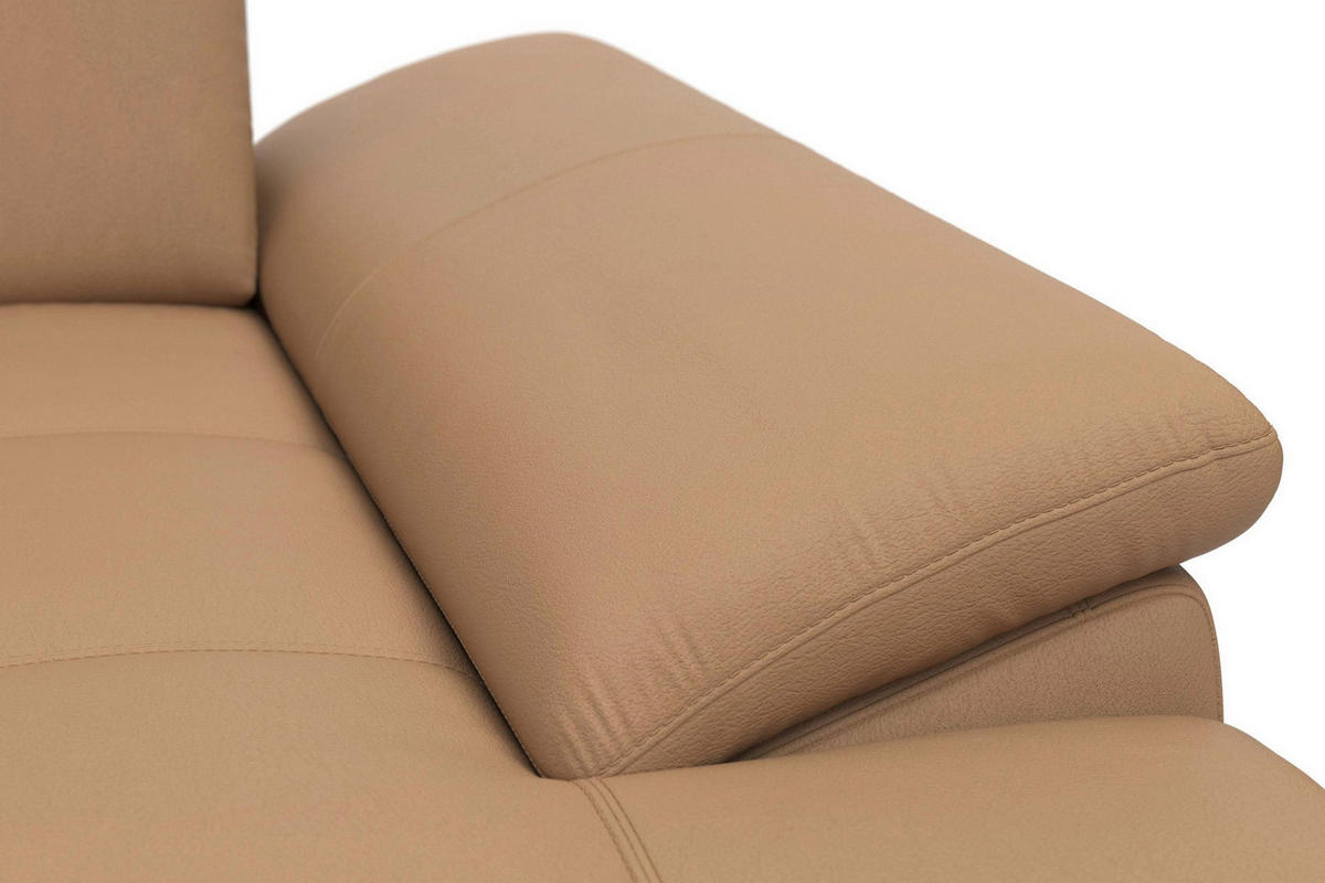 SEDACÍ SOUPRAVA, kůže, cappuccino - černá/cappuccino, Basics, kov/textil (223/363/176cm) - Sit & More