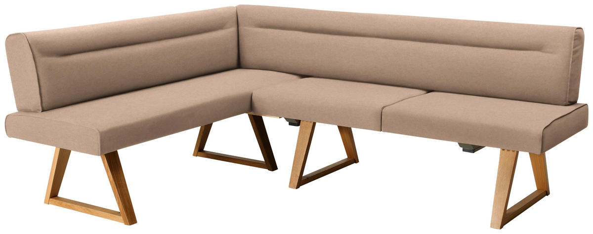 ECKBANK in Holz, Textil Eichefarben, Beige  - Eichefarben/Beige, Konventionell, Holz/Textil (170/230cm) - Moderano