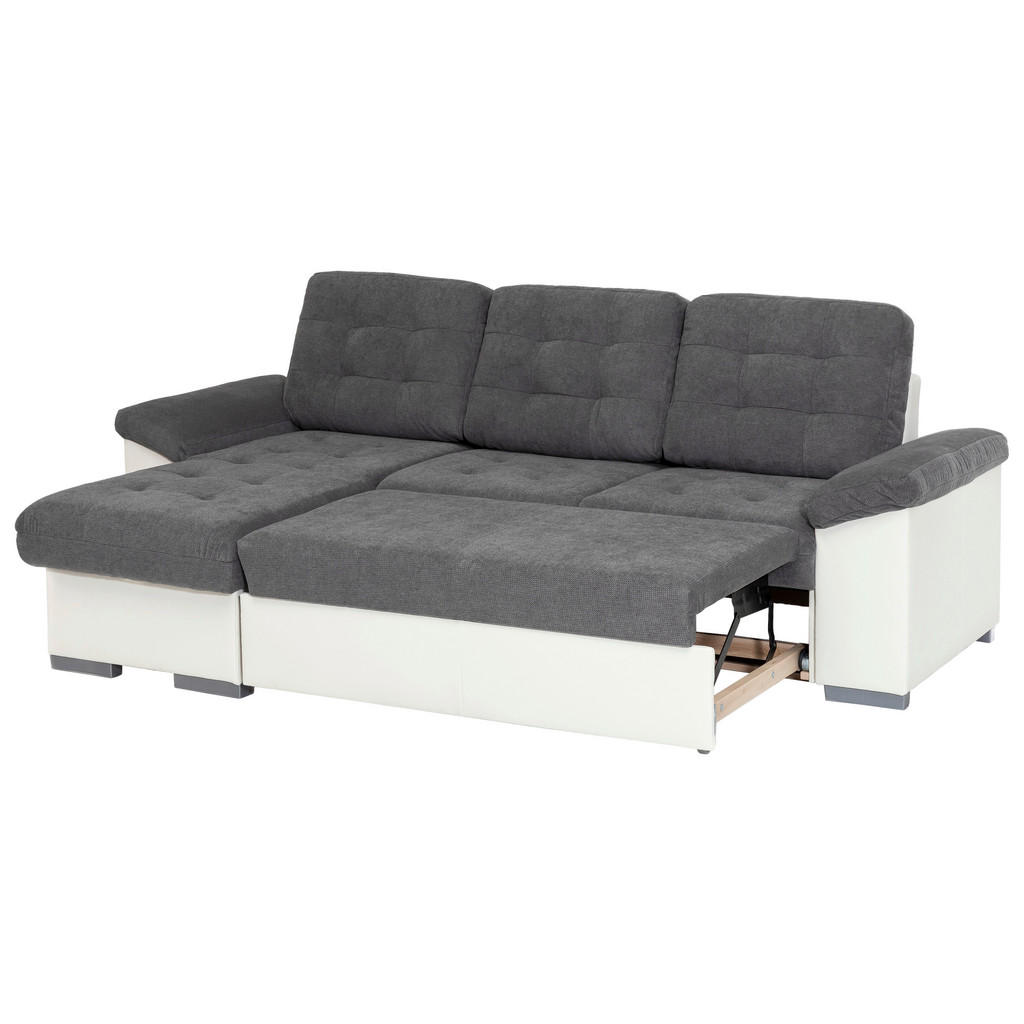 Thumbnail - Mid.you Eckschlafsofa, Creme, Dunkelgrau, Textil, 4-Sitzer, 232x148 cm, Wohnzimmer, Sofas & Couches, Wohnlandschaften