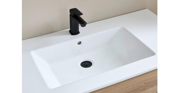 BADEZIMMER 3-teilig  in 102 cm  - Eiche dunkel/Weiß, Design, Glas/Keramik (102cm) - Novel