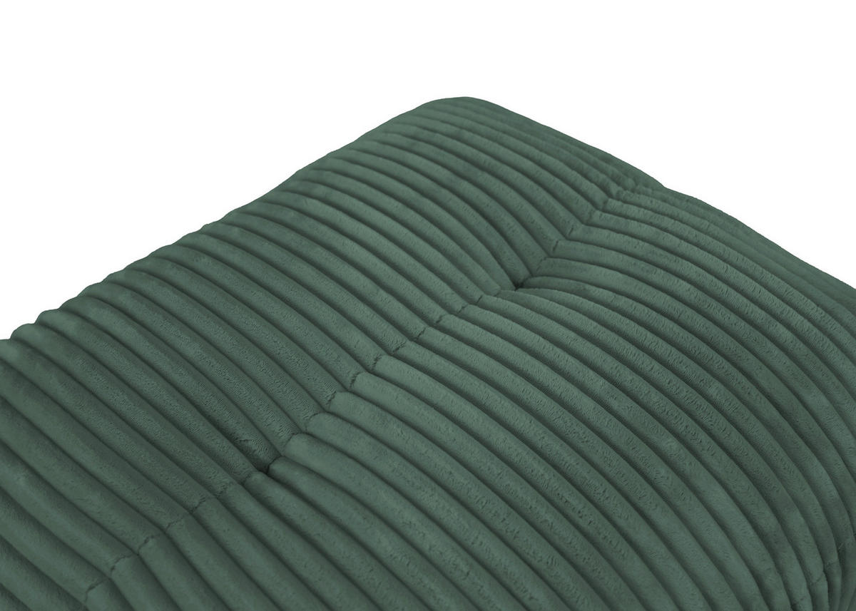 HOCKER BE FLUFFY Cord Dunkelgrün  - Dunkelgrün/Schwarz, MODERN, Kunststoff/Textil (92/46/74cm) - Trendmanufaktur