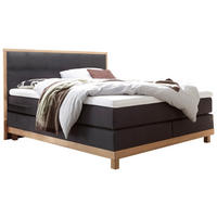 BOXSPRINGBETT 140/200 cm  in Anthrazit, Eichefarben  - Eichefarben/Anthrazit, KONVENTIONELL, Holz/Textil (140/200cm) - Hasena