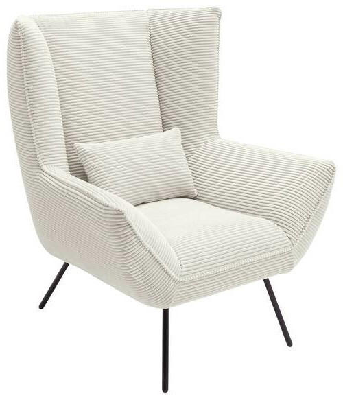 SESSEL Cord Weiß    - Schwarz/Weiß, Design, Textil/Metall (90/112/94cm) - Pure Home Lifestyle