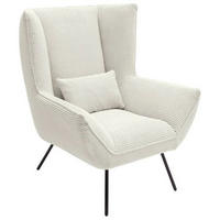 SESSEL in Cord Weiß  - Schwarz/Weiß, Design, Textil/Metall (90/112/94cm) - Pure Home Lifestyle