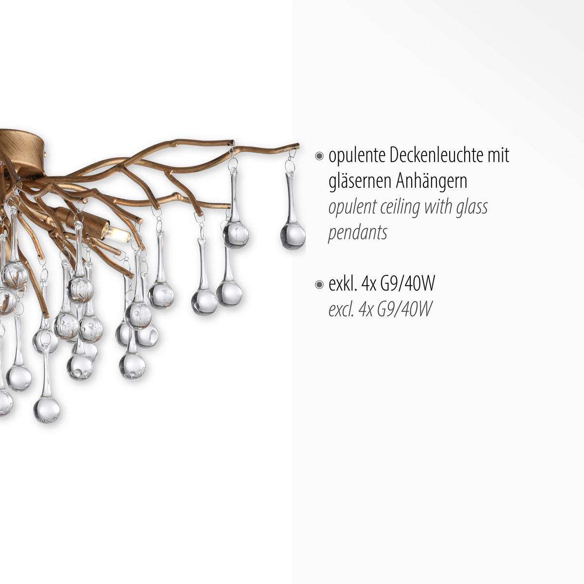 PLAFONJERA Icicle  - Romantično / Seoski, metal/plastika (60/30/35cm)