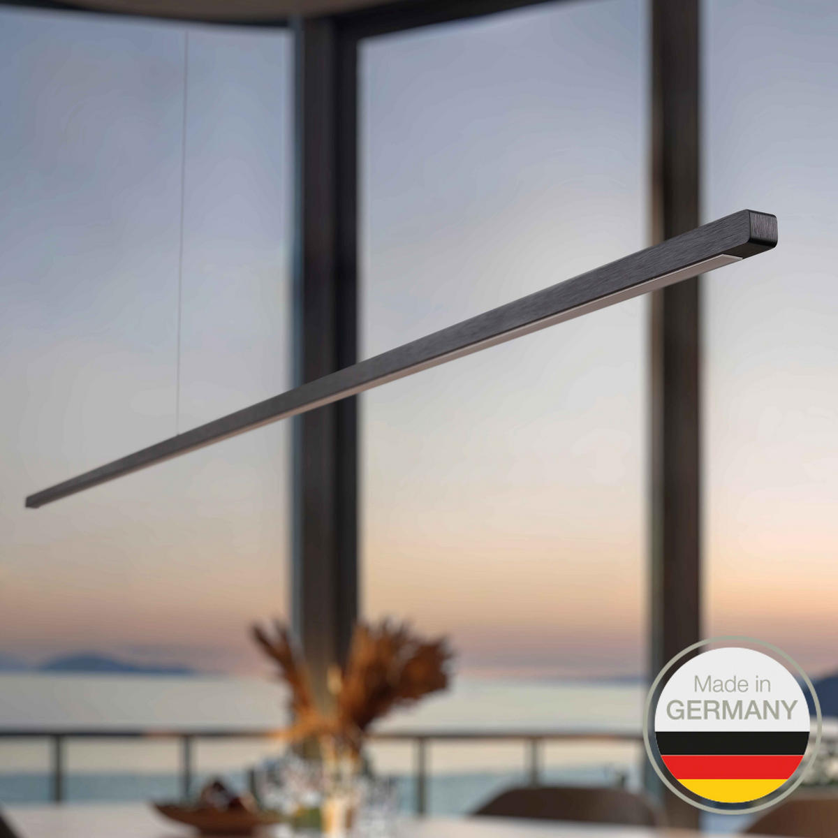 LED-HÄNGELEUCHTE 651 143/1,8/1,8 cm   - Schwarz, Design, Metall (143/1,8/1,8cm) - Ambiente