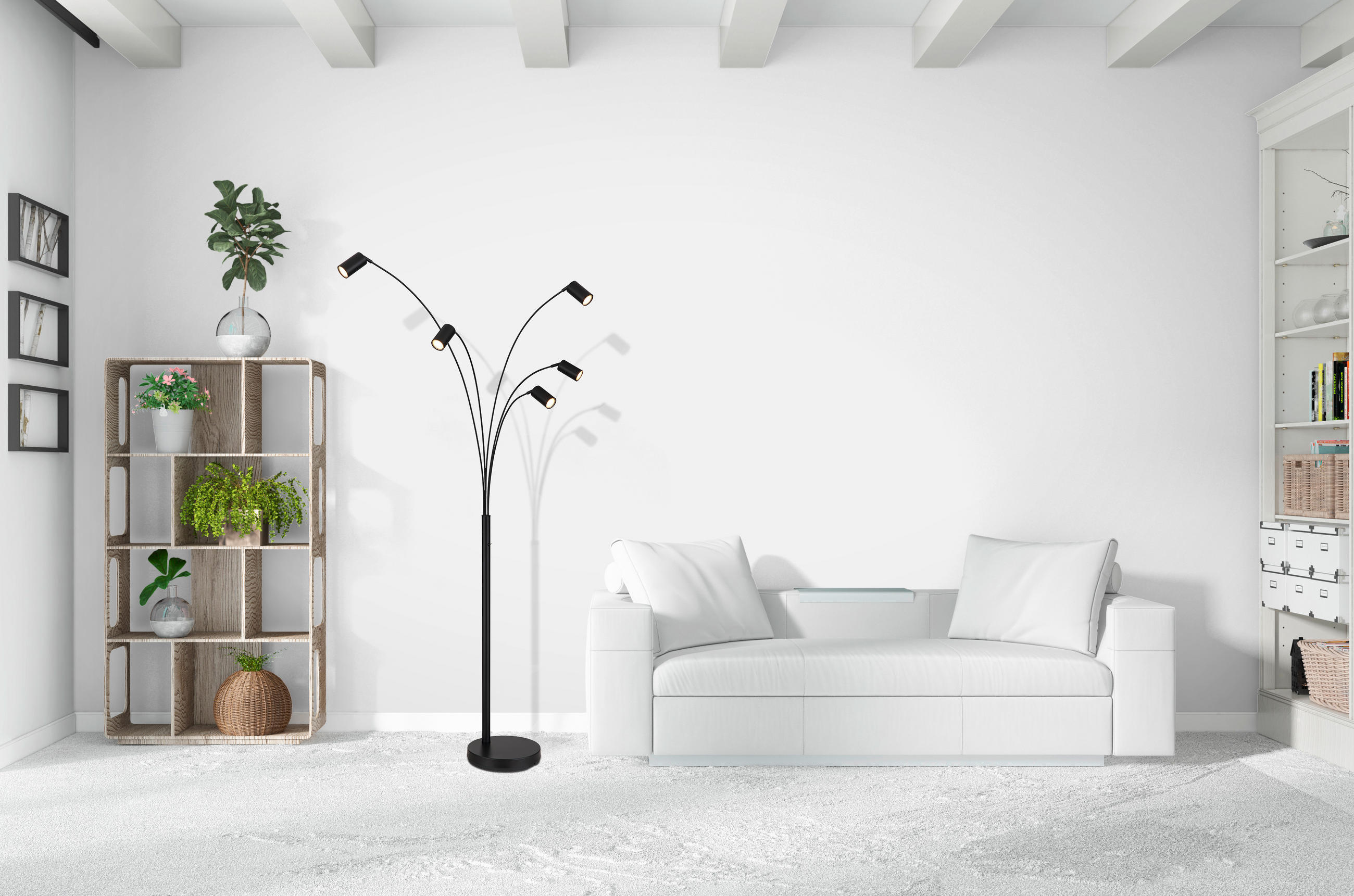PODNA LAMPA - crna, Osnovno, metal (70/73/204cm)